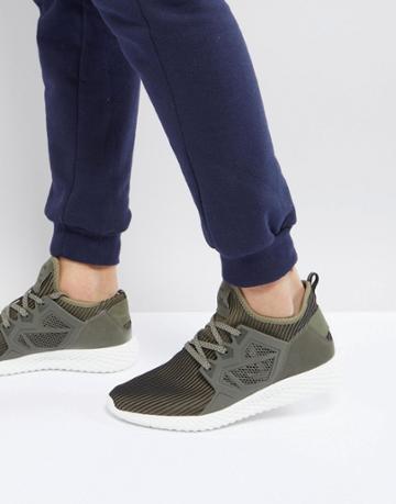 Certified London Knitted Sneakers In Khaki - Green