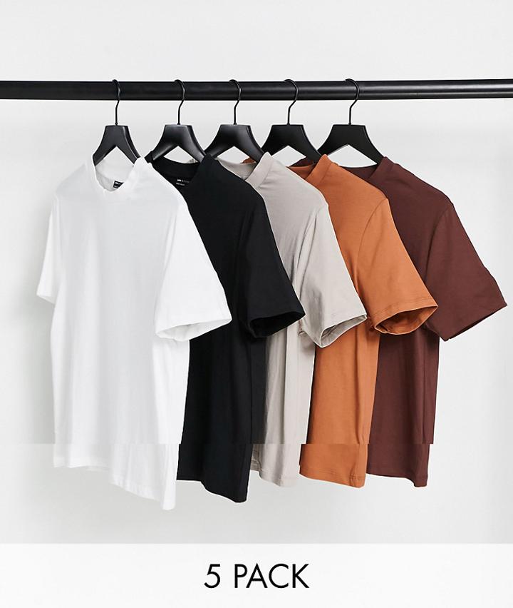 Asos Design 5 Pack Organic T-shirt-multi