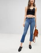 Free People Raw Cropped Straight Cut Jeans