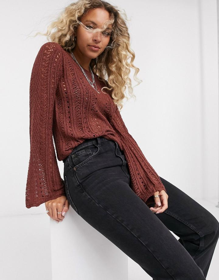 Vero Moda Lettuce Jem Sweater In Brown