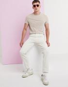 Asos Design Tapered Jeans In Ecru - Cream