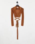 & Other Stories Mesh Wrap Cardigan In Brown