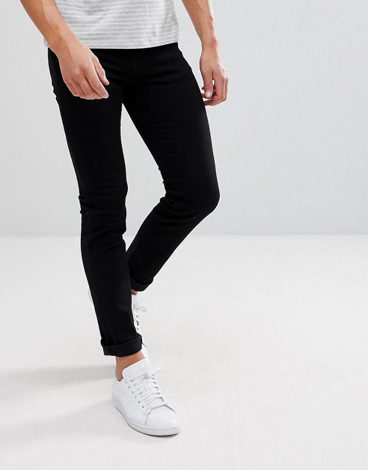Dr Denim Snap Worn Black Organic Skinny Jean - Black