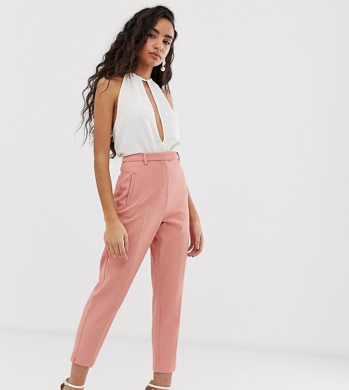 Miss Selfridge Petite Cigarette Pants In Pink