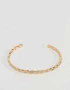 Asos Flat Woven Cuff Bracelet - Gold
