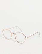 Jeepers Peepers Women's Round Blue Light Glasses In Rose Gold