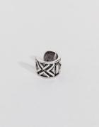 Classics 77 Burnished Silver Ear Cuff With Geo-tribal Print - Silver