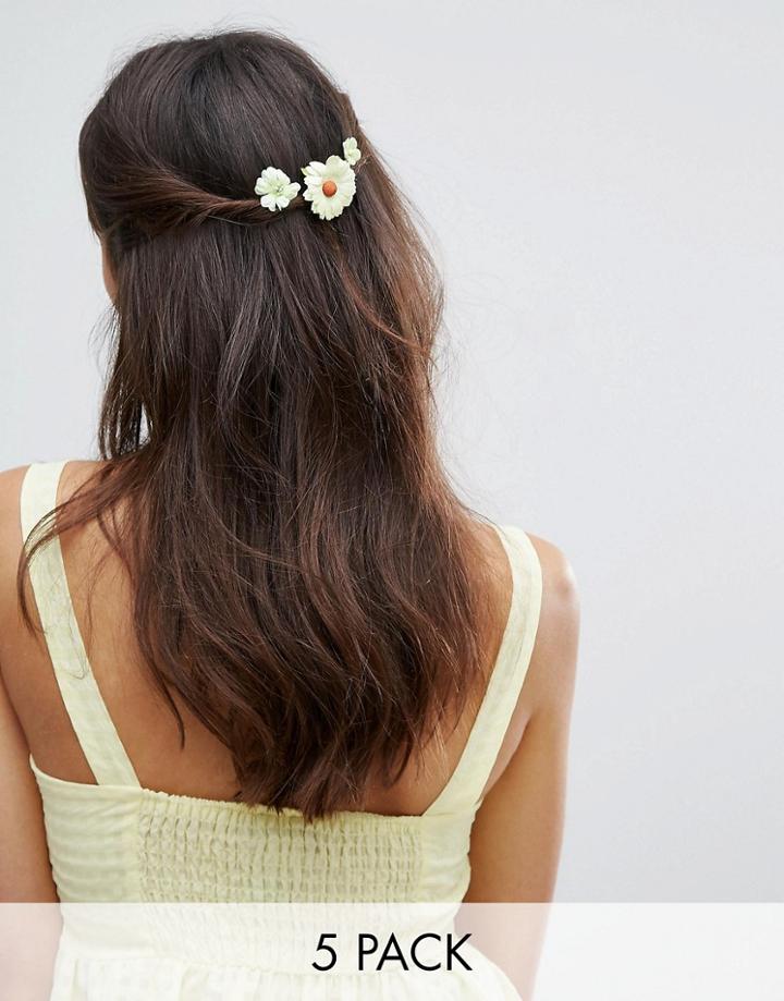 Asos Pack Of 5 Citrus Hair Clips - Multi