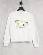 Na-kd Organic Cotton Logo Print Sweatshirt In White