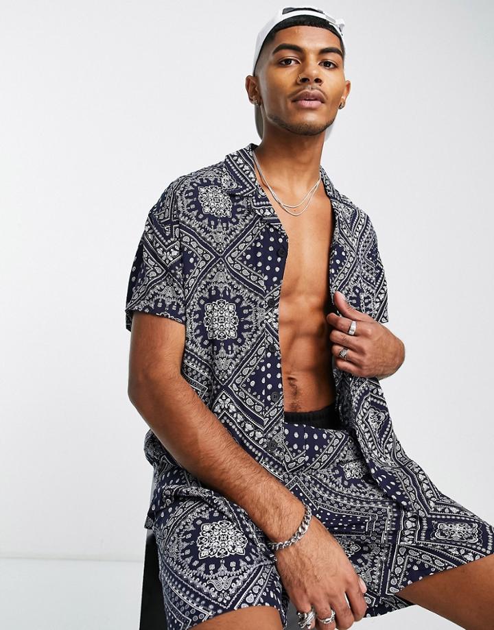Sixth June Tropical Shirt In Navy