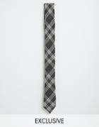 Reclaimed Vintage Check Skinny Tie - Gray