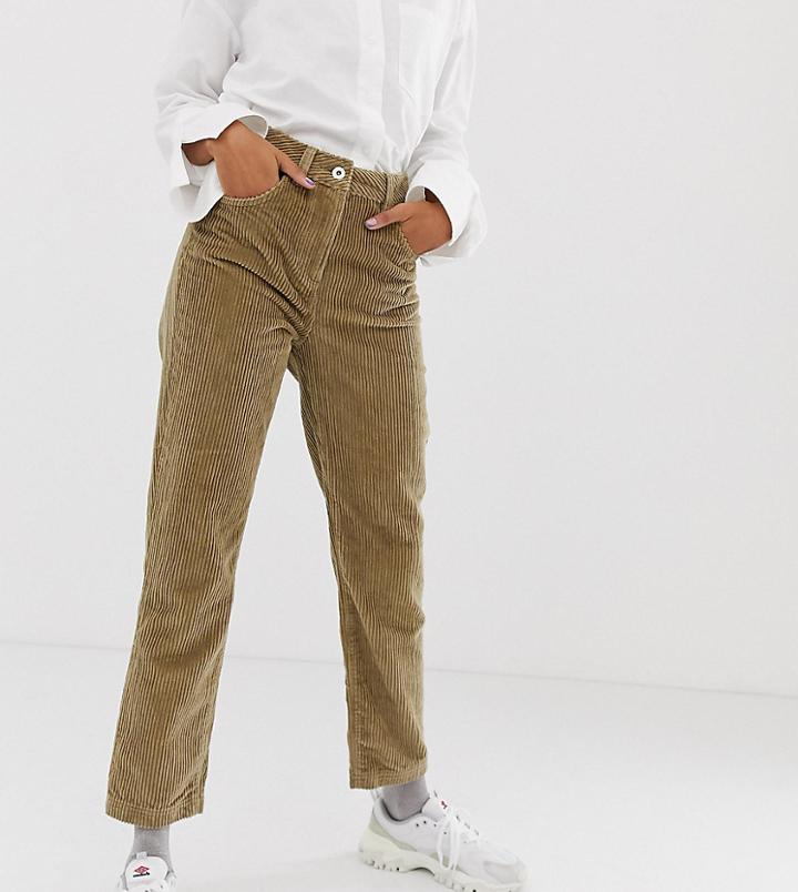 Collusion Straight Leg Jeans In Cord In Sand - Brown