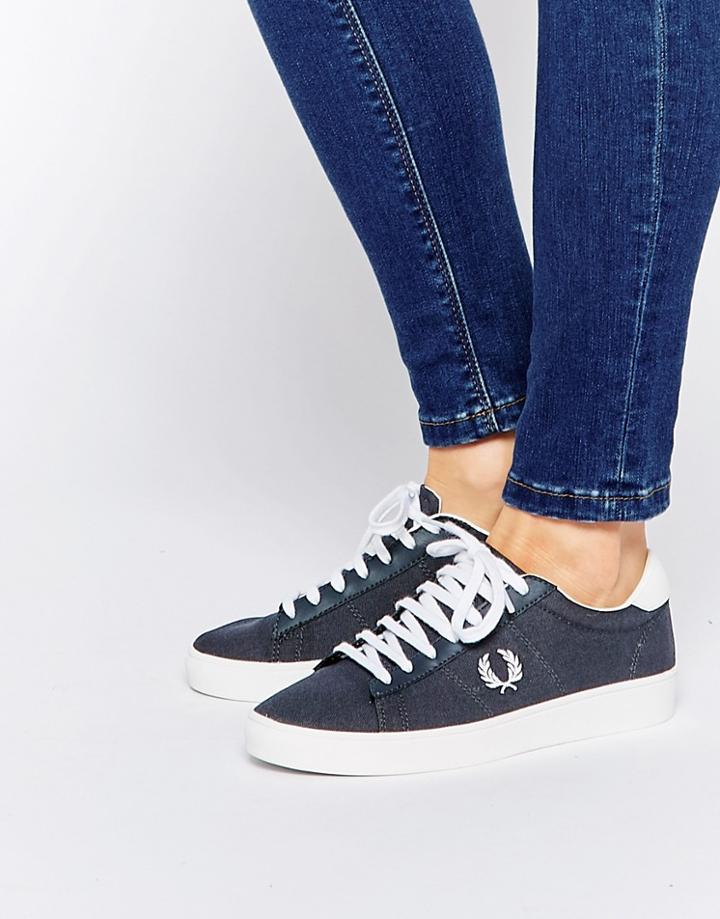 Fred Perry Charcoal Spencer Canvas And Leather Sneakers - Charcoal