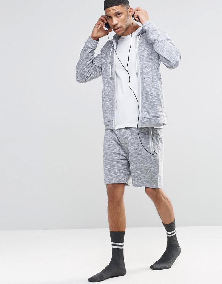 Hugo Boss Lounge Shorts In Marl Regular Fit - Gray