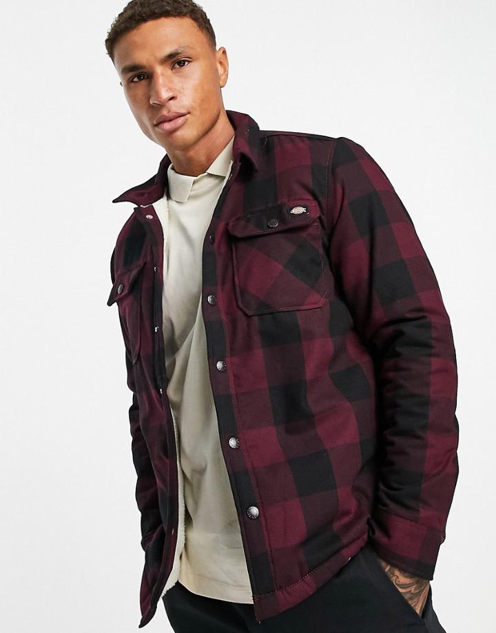Dickies Sacramento Sherpa Lined Shirt In Maroon-red