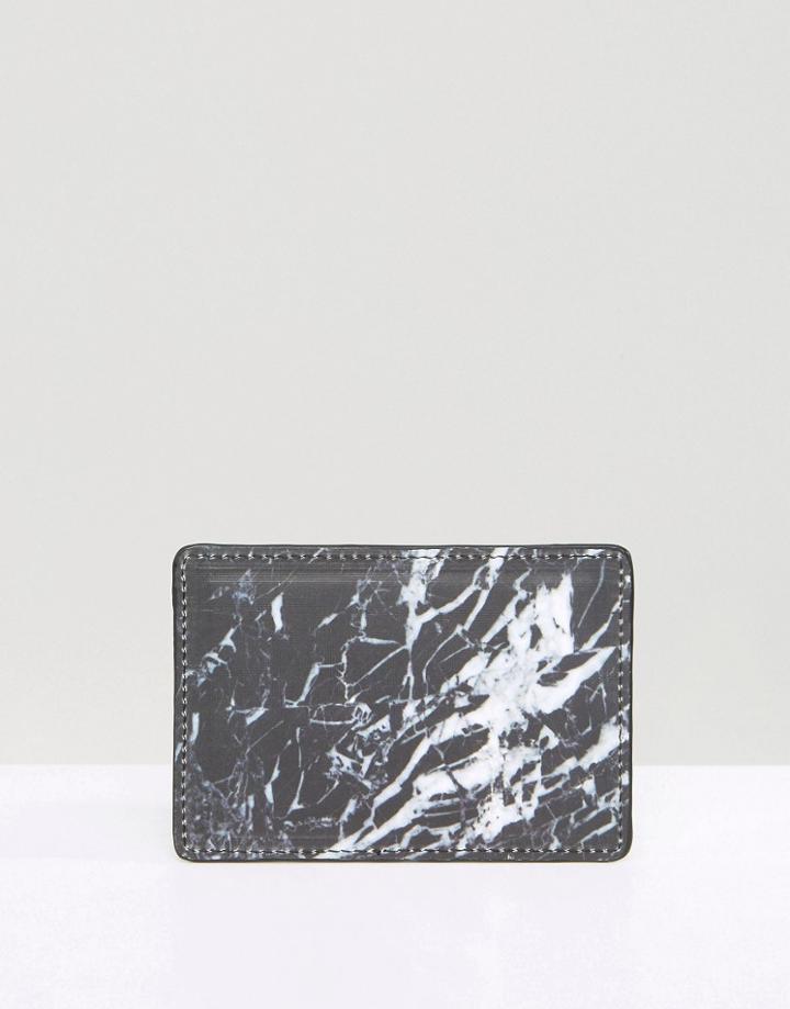 Cheats And Thieves Card Holder In Marble Print - Black