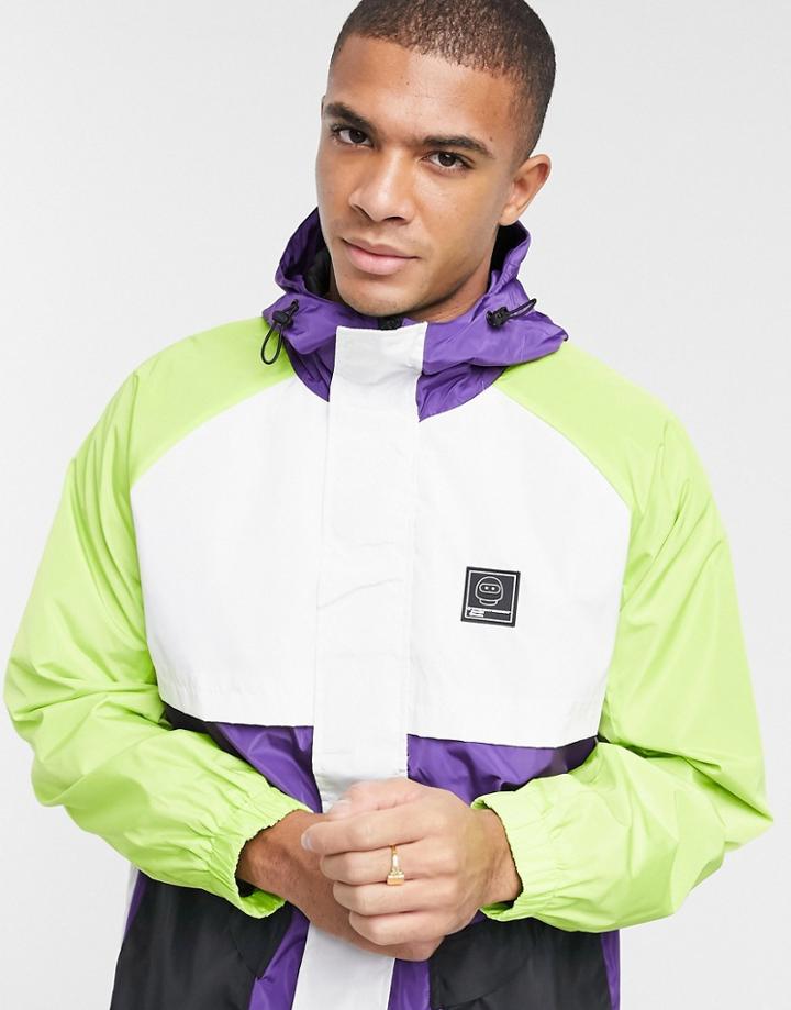 Bershka Lightweight Jacket With Color Block In Purple