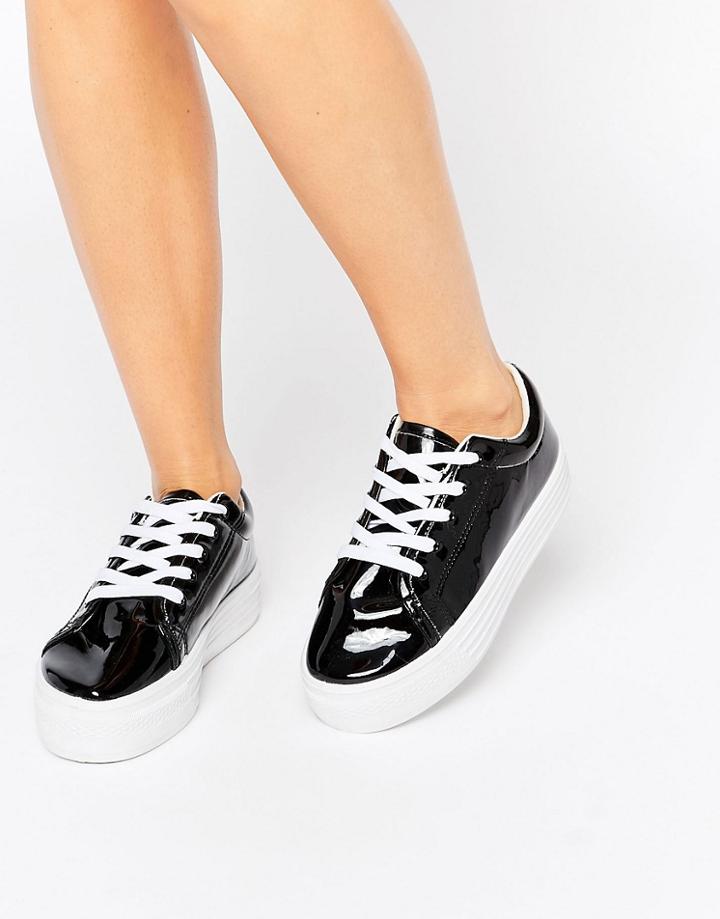 London Rebel Flatform Lace Up Sneaker - Black