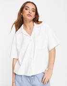 & Other Stories Boxy Terry Organic Cotton Shirt In White