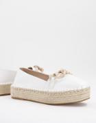 Asos Design Jakie Flatform Chain Espadrilles In White