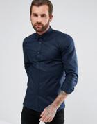 Hugo By Hugo Boss Elisha Extra Slim Fit Stretch Poplin Shirt In Navy - Navy