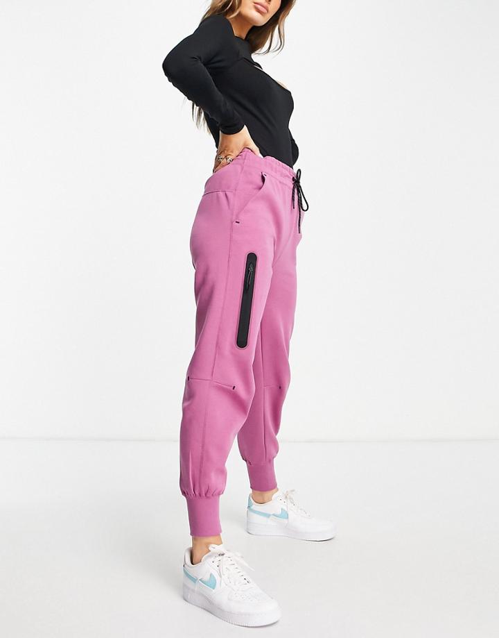Nike Tech Fleece Cuffed Sweatpants In Purple