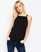 Asos Tank In Swing Shape With Square Neck - Black
