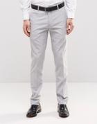 Asos Skinny Smart Pants In Pale Gray - Pale Gray