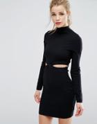 New Look Cut Out Sweater Dress - Black