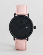 Asos Premium Black Face & Blush Leather Watch - Cream