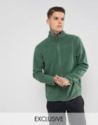 The North Face 100 Glacier Sweatshirt Full Zip In Dark Green Exclusive To Asos - Green