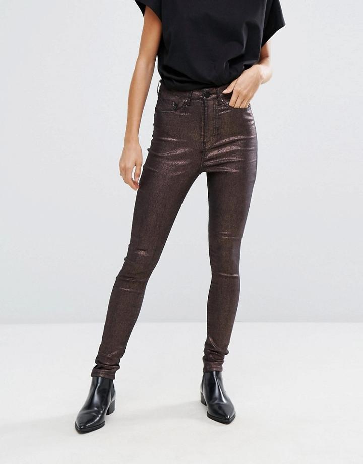 Waven Metallic Skinny Jean - Yellow