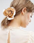 Asos Rose Gold Faux Leather Rose Hair Tie - Red