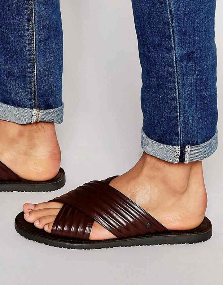Base London Commodus Leather Sandal - Brown