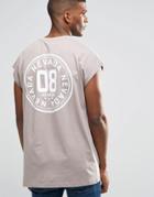 Asos Oversized Sleeveless T-shirt With Circle Nevada Back And Chest Print - Satellite