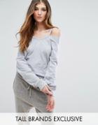 Missguided Tall Exclusive Cut Out Sweat - Gray