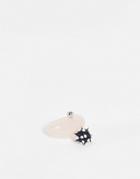 Asos Design Plastic Ring In Pink Domed Shape With Spikey Ball Rubber Piercing-multi