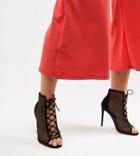 Asos Design Wide Fit Phizzle Mesh High Heels - Black