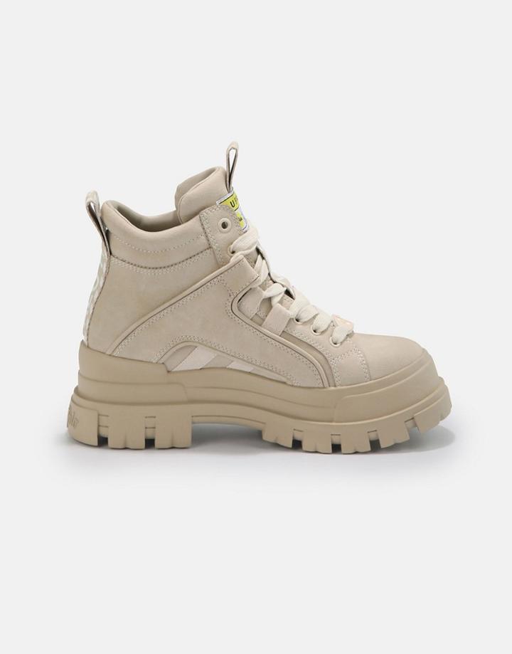Buffalo Vegan Aspha Chunky Boots In Beige-neutral