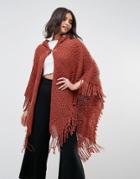 Qed London Fringe Cape - Orange