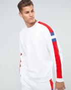 Asos Oversized Sweatshirt With Knitted Cut & Sew - White