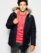 Quiksilver Parka With Insulation And Faux Fur Trim - Anthracite