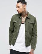 Liquor & Poker Khaki Denim Jacket - Green