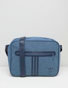 Adidas Airliner Bag In Suede - Blue