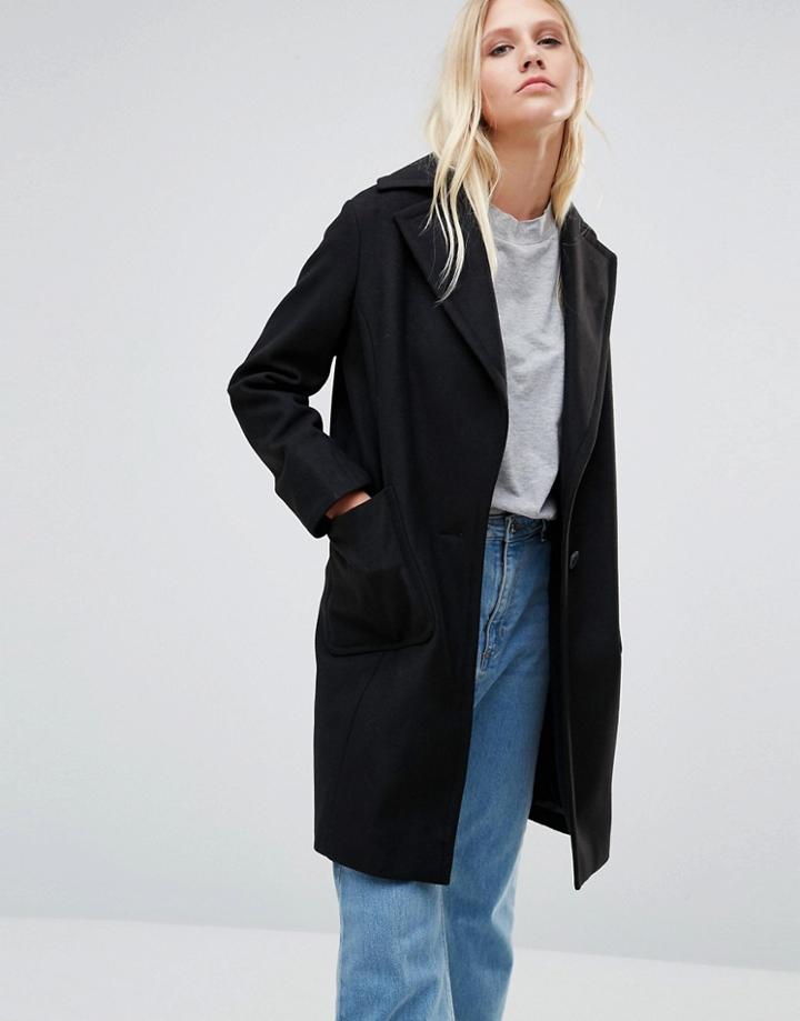 Cooper & Stollbrand Drop Break Coat In Black - Black