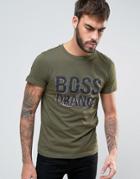 Boss Orange By Hugo Boss Logo T-shirt Slim Fit In Green - Green