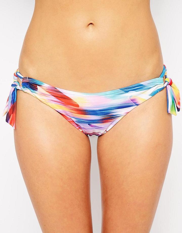 Sunseeker Pop Abstract Bikini Loop Tie Side Bottom - Multi