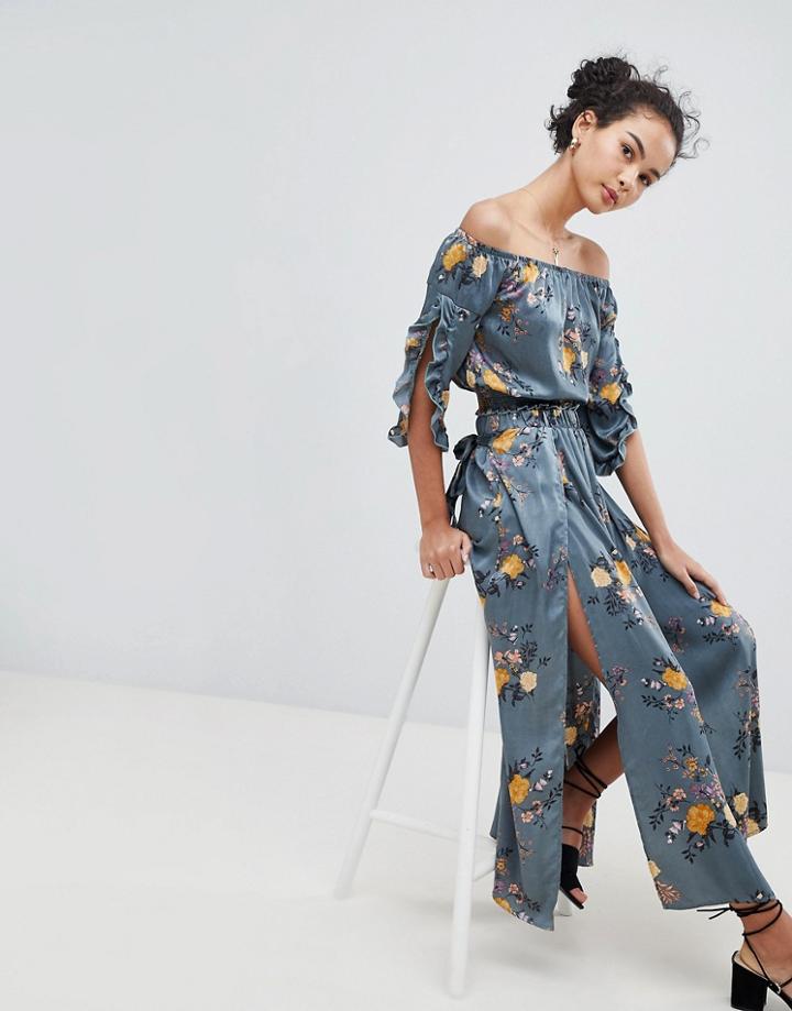 Gilli Floral Maxi Skirt - Green