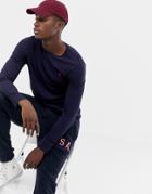 Polo Ralph Lauren Polo Player Logo Long Sleeve Top In Ink Blue-blues