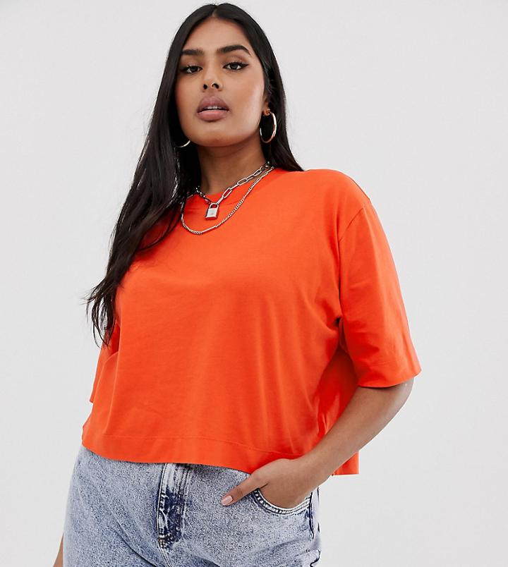 Collusion Plus Boxy Short Sleeve T-shirt In Red